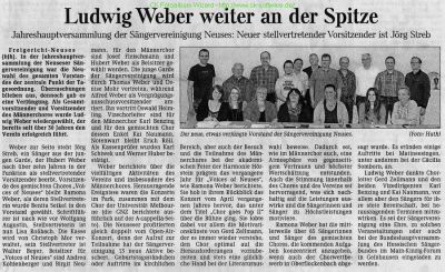 Neuer Vorstand Sänger Neuses